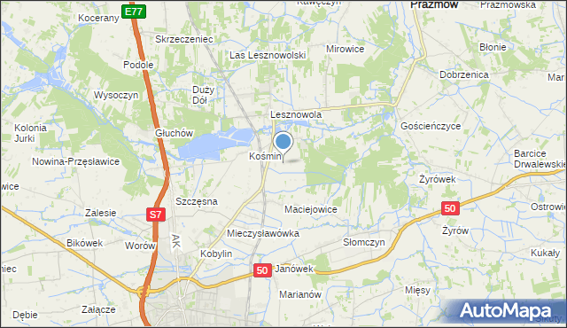 mapa Zakrzewska Wola, Zakrzewska Wola gmina Grójec na mapie Targeo